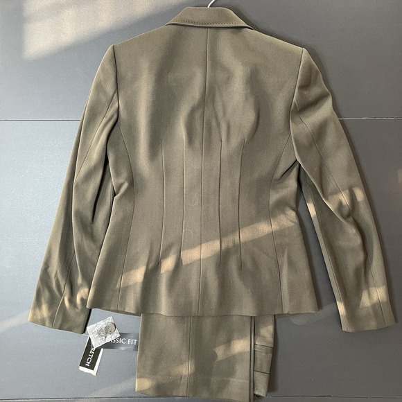 Anne Klein Pant Suit 2pc Women's 4 Green NWT Retail $200 Business Formal Preppy - Picture 2 of 16